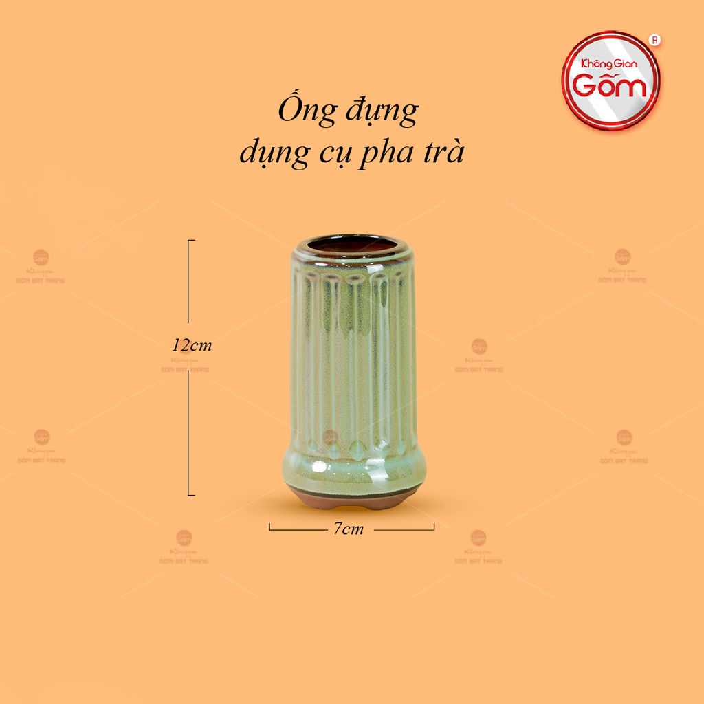 Bộ Ấm Chén Tròn Múi Xanh Ngọc