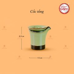 Bộ Ấm Chén Tròn Múi Xanh Ngọc