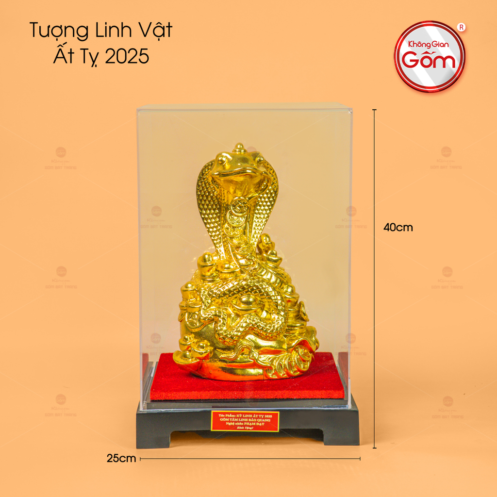 Tượng Linh Vật Rắn Mạ Vàng