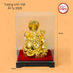 Tượng Linh Vật Rắn Mạ Vàng