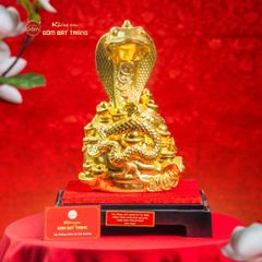 Tượng Linh Vật Rắn Mạ Vàng