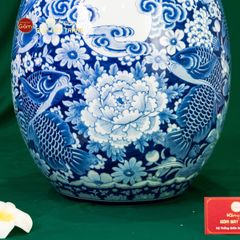 Tỳ Bà Cửu Ngư Chầu Nguyệt Lam Ngọc Bình An