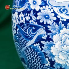 Tỳ Bà Cửu Ngư Chầu Nguyệt Lam Ngọc Bình An
