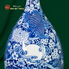 Tỳ Bà Cửu Ngư Chầu Nguyệt Lam Ngọc Bình An