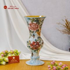 Lọ Hoa Vẽ Tay Mẫu Đơn Đỏ