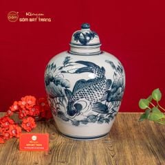 Vò Ngâm Rượu Họa Tiết Sen Cá