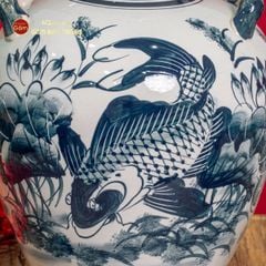 Vò Ngâm Rượu Họa Tiết Sen Cá