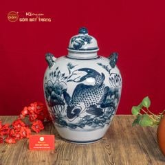Vò Ngâm Rượu Họa Tiết Sen Cá