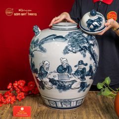 Vò Ngâm Rượu Họa Tiết Tiên Ông Đánh Cờ
