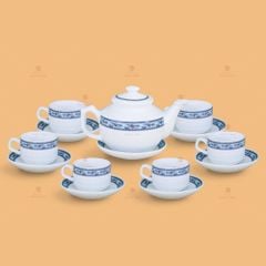 Bộ trà vuông thấp viền chim hạc