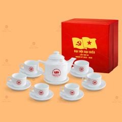 Bộ Ấm Chén Trà Vuông Cao