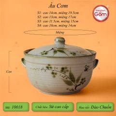 Bộ Bát Đĩa Bát Tràng Men Kem Đào Chuồn