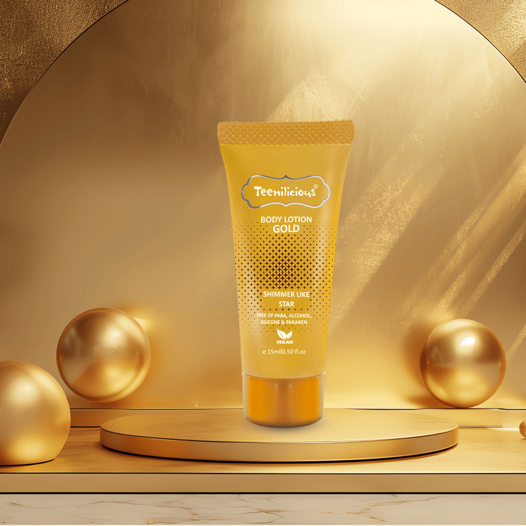 [Minisize] Sữa Dưỡng Thể Tạo Lớp Nhũ Lấp Lánh Teenilicious Body Lotion Gold 15ml Dưỡng Ẩm, Giúp Da Trắng, Sáng Và Mềm Mịn