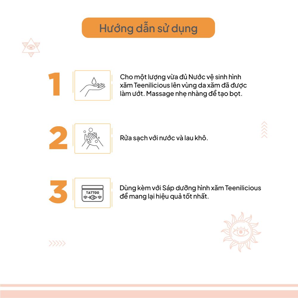 Nước Vệ Sinh Hình Xăm Teenilicious Tattoo Wash 200ml
