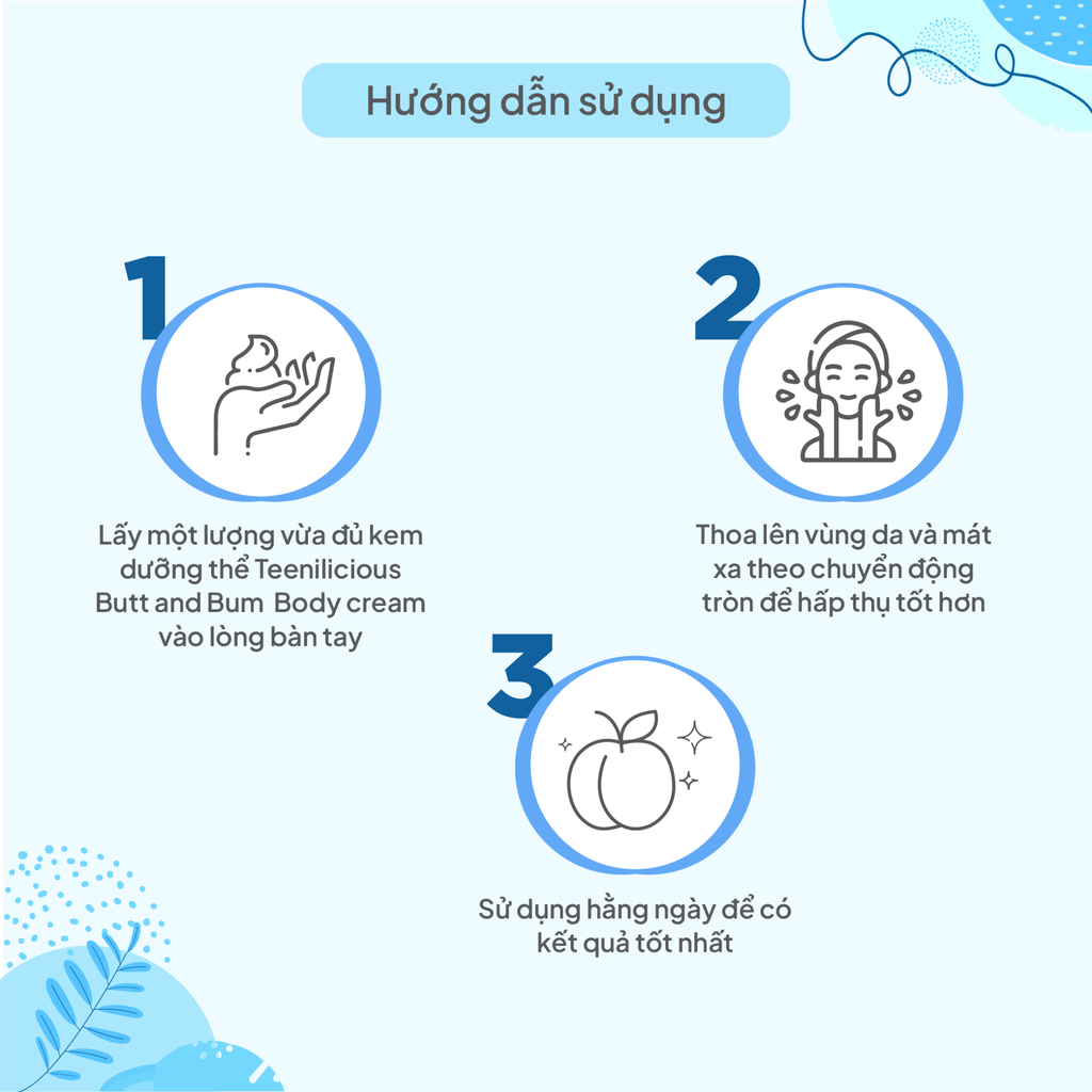 Kem Dưỡng Da, Làm Sáng Da Vùng Mông Và Toàn Thân Teenilicious Bum & Body Cream 100g