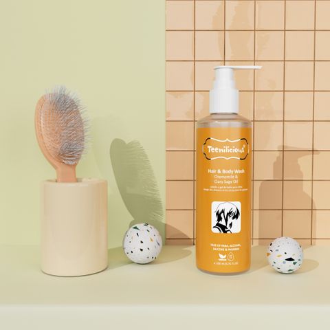 Sữa Tắm Gội Toàn Thân Chiết Xuất Hoa Cúc Và Xô Thơm Teenilicious Hair & Body Wash Chamomile & Clary Sage Oil 200ml