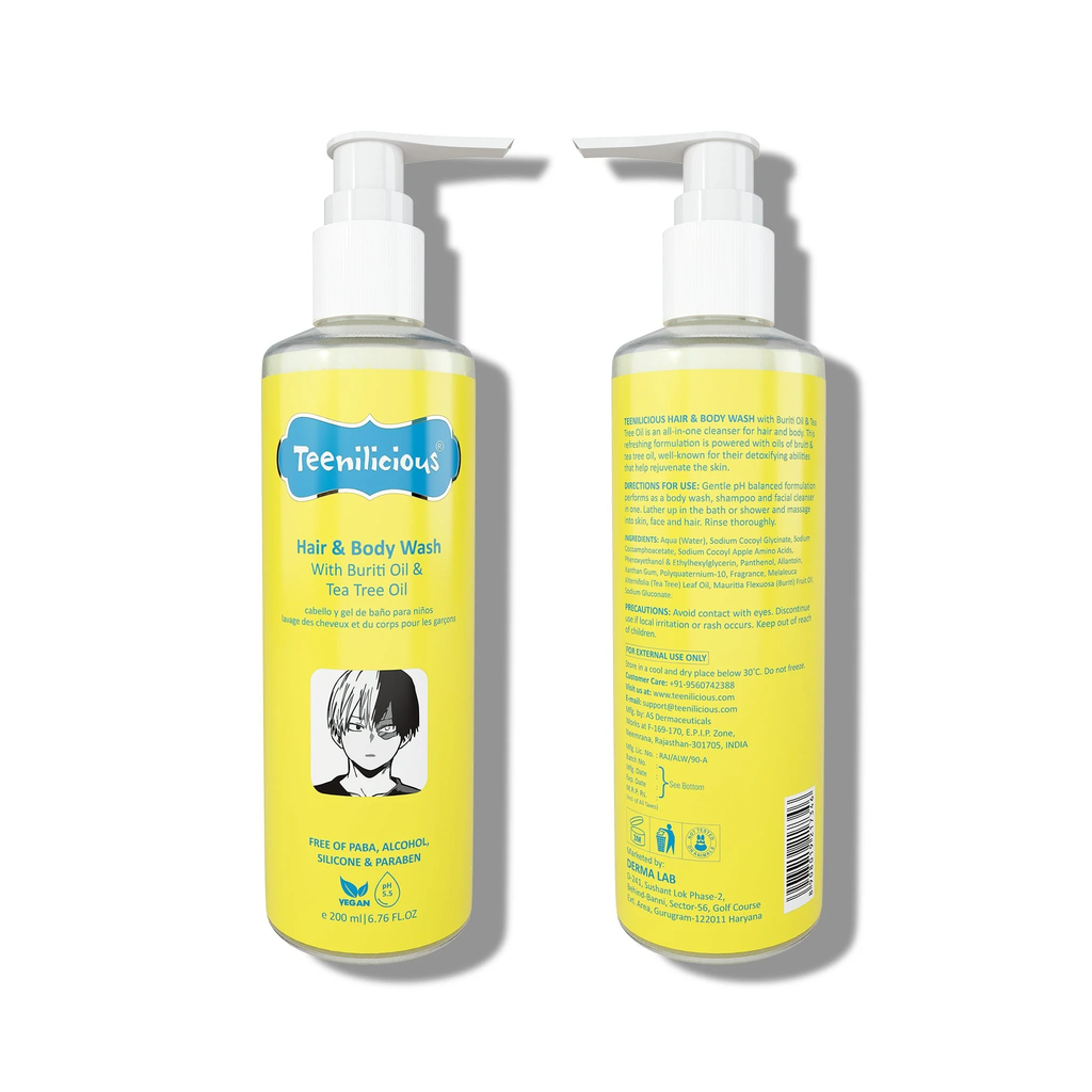 Sữa Tắm Gội Toàn Thân Chiết Xuất Buriti Và Tràm Trà Teenilicious Hair & Body Wash With Buriti Oil & Tea Tree Oil 200ml