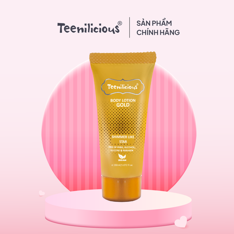 [Minisize] Sữa Dưỡng Thể Tạo Lớp Nhũ Lấp Lánh Teenilicious Body Lotion Gold 15ml Dưỡng Ẩm, Giúp Da Trắng, Sáng Và Mềm Mịn