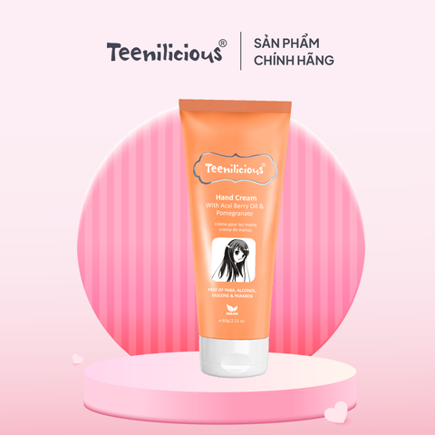 Kem Dưỡng Da Tay Chiết Xuất Acai Và Lựu Teenilicious Hand Cream With Acai Berry Oil & Pomegranate 60g