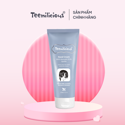 Kem Dưỡng Da Tay Chiết Xuất Bơ Và Vani Teenilicious Hand Cream With Avocado Oil & Vanilla 60g