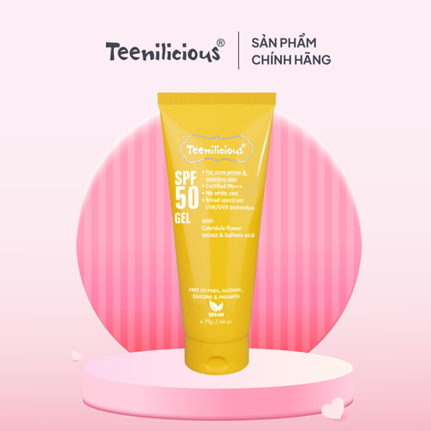 Kem Chống Nắng Mỏng Nhẹ Dành Cho Da Dầu Mụn Và Nhạy Cảm Teenilicious SPF 50 PA+++ Gel 75g