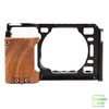 Niceyrig Cage with Wooden Handgrip for Sony Alpha a6000 | a6100 | a6300 | a6400 | a6500