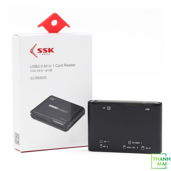 Đầu đọc thẻ nhớ đa năng SSK SCRM025 Card Reader III - Hỗ trợ CF/ M2/ MicroSD/ XD/ SD/ MMC/ MS