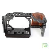 Niceyrig Cage with Wooden Handgrip for Sony Alpha a6000 | a6100 | a6300 | a6400 | a6500