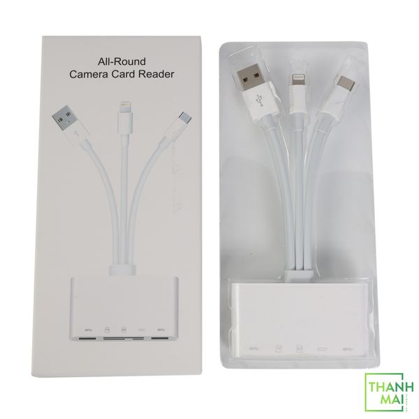 Đầu đọc thẻ Nhớ máy ảnh đa chức năng NK-1032 Pro 5 trong 1 ( Lightning, Type-c, USB To TF, SD Card, USB 3.0, Lightning Receptacles )
