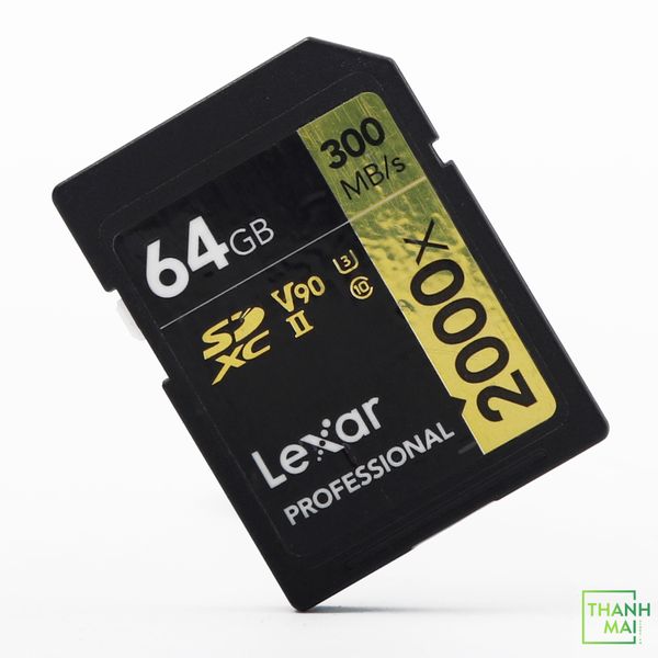 Thẻ nhớ SD 64GB Lexar Professional 2000x UHS-II V90 300MB/s-260MB/s
