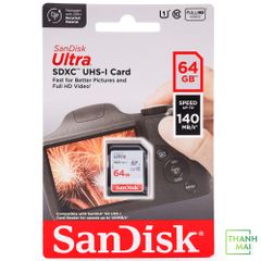 Thẻ nhớ SDXC SanDisk Ultra 64GB 140MB/s | SDSDUNB-064G-GN6IN