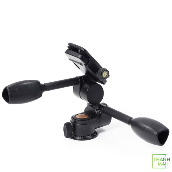 QZSD Q80 Double Handle Aluminum Tripod Ballhead 3-way Fluid Head Rocker Arm Quick Release Plate for Tripod Monopod 10kg Load