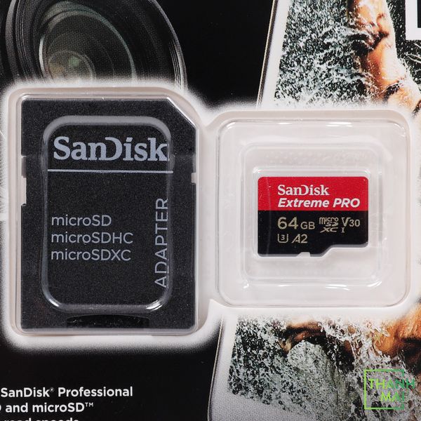 Thẻ Nhớ MicroSDXC SanDisk Extreme Pro V30 A2 64GB 200MB/s SDSQXCU-064G-GN6MA