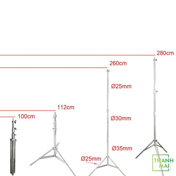 Chân đèn INOX Qihe J288S