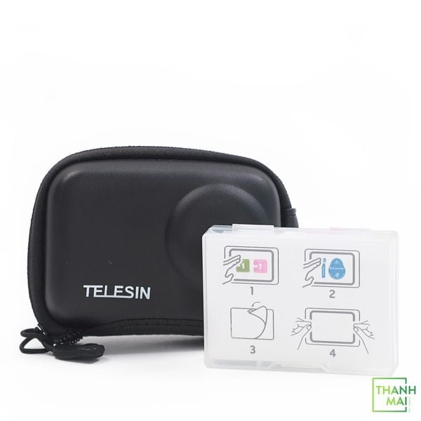 Túi Bảo vệ TELESIN Camera Storage Protective Bag for DJI ACTION 3, 4, Tặng Kèm 2 bộ kính cường Lực