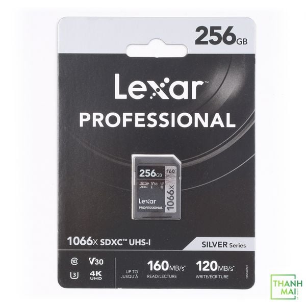 Thẻ nhớ Lexar 256GB Professional 1066x SDXC UHS-I, U3, V30, RW up to 160/120 MB/s | LSD1066256G-BNNNU