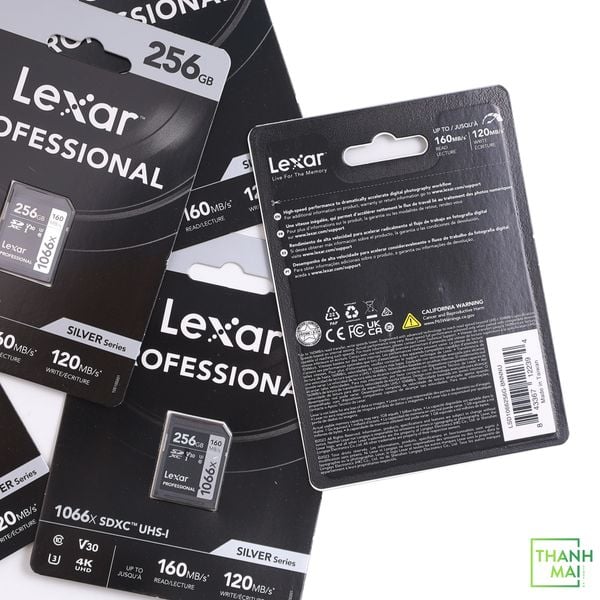Thẻ nhớ Lexar 256GB Professional 1066x SDXC UHS-I, U3, V30, RW up to 160/120 MB/s | LSD1066256G-BNNNU
