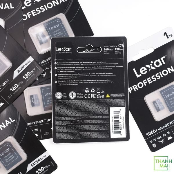 Thẻ Nhớ MICRO SD LEXAR PROFESSIONAL 1066X MICROSDXC U3 UHS-I A2 SILVER SERIES 1TB ( LMS1066001T-BNANU )