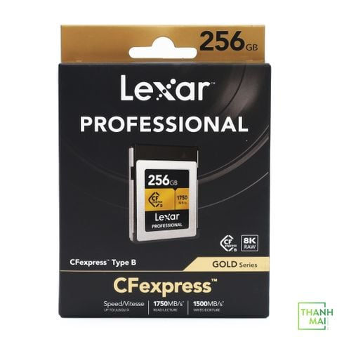 Thẻ nhớ CFexpress Lexar Professional 256GB Type B GOLD Series ( LCXEXPR256G-RNENG )