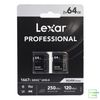 Thẻ Nhớ Lexar Professional SDHC/SDXC 1667x UHS-II 64GB Memory Card 2 Pack ( LSD64GCBNA16672 )