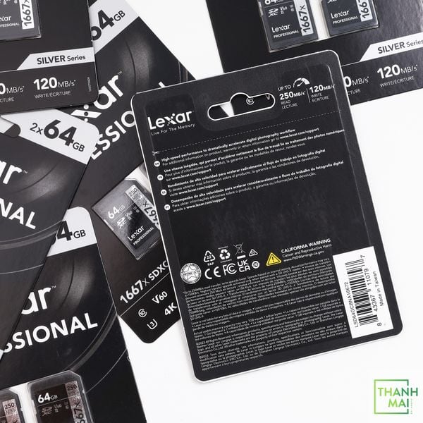 Thẻ Nhớ Lexar Professional SDHC/SDXC 1667x UHS-II 64GB Memory Card 2 Pack ( LSD64GCBNA16672 )