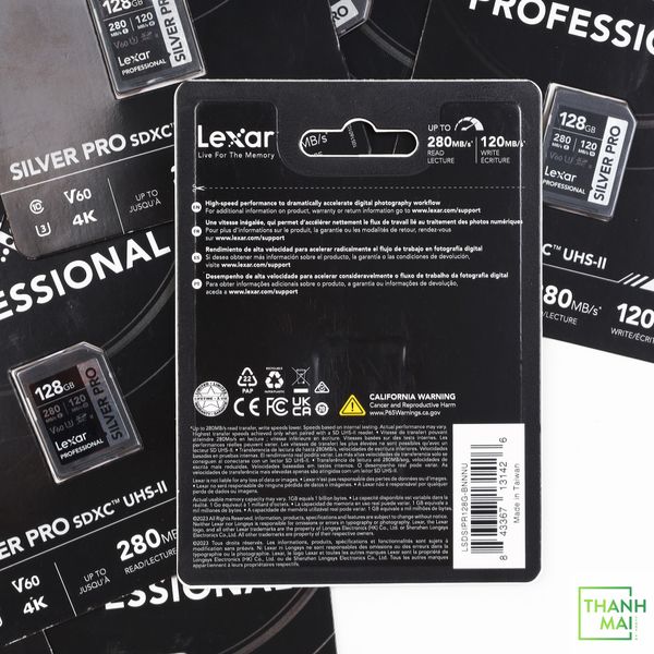 Thẻ Nhớ Lexar 128GB Professional SILVER PRO SDXC UHS-II Card Delivers Up To 280MB/S Read And 120MB/S | LSDSIPR128G-BNNNU