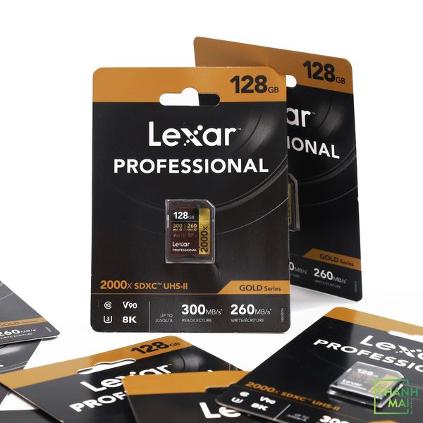 Thẻ nhớ SD 128GB Lexar Professional 2000x UHS-II V90 300/260 MBs (LSD2000128G-BNNNU)