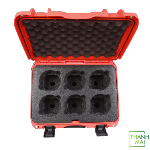 Nanuk 918 Waterproof Hard Case with Custom Foam Insert for 6 Lenses - Orange