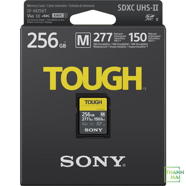 Thẻ nhớ SDXC Sony Tough 256GB 277Mb/150Mb/s (SF-M256T) | Chính Hãng