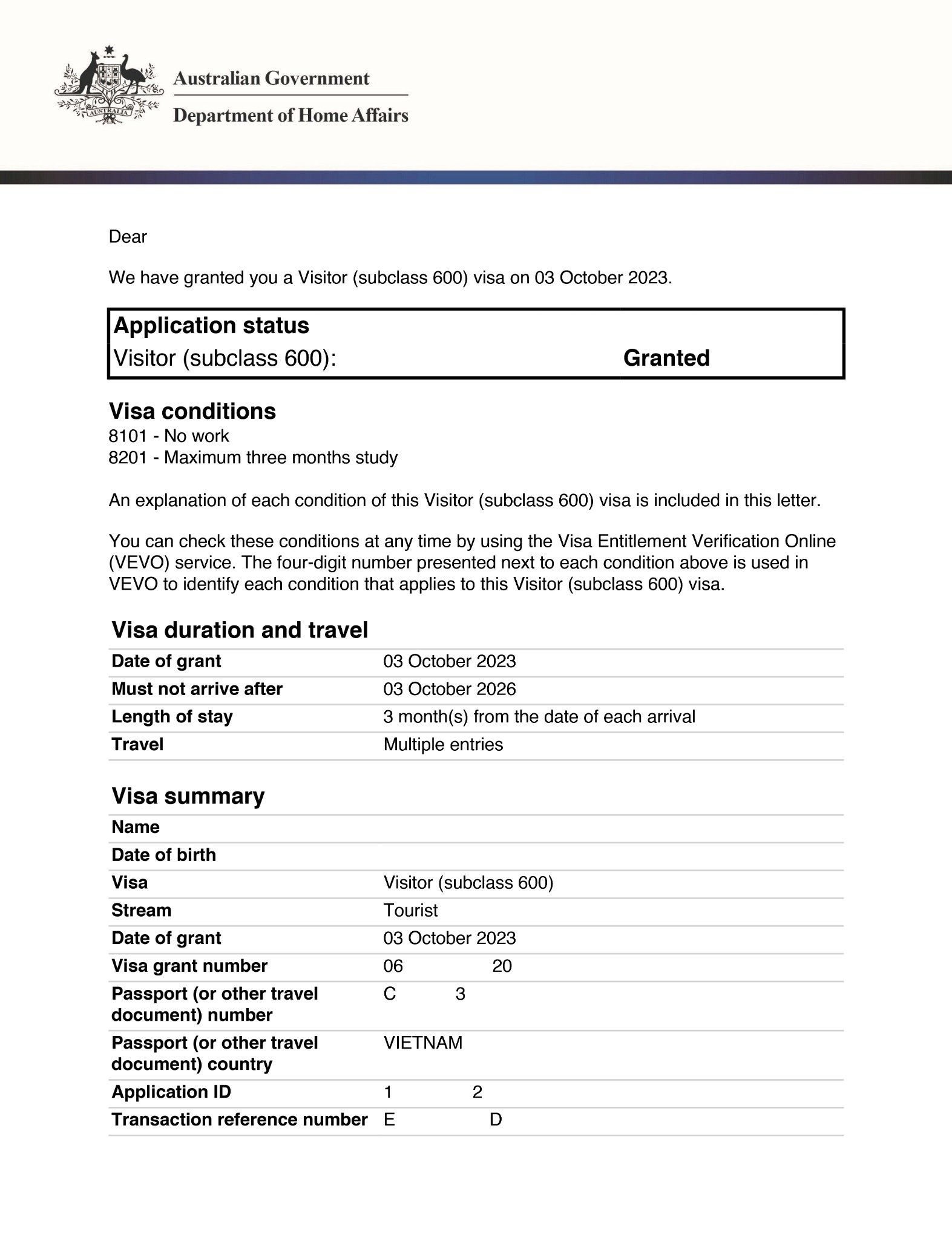 VISA AUSTRALIA AnThaiTravel