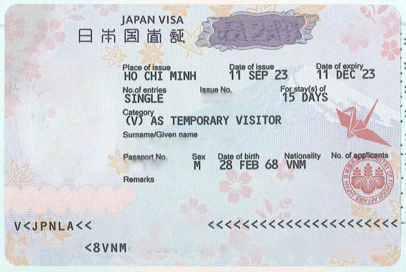 VISA NHẬT