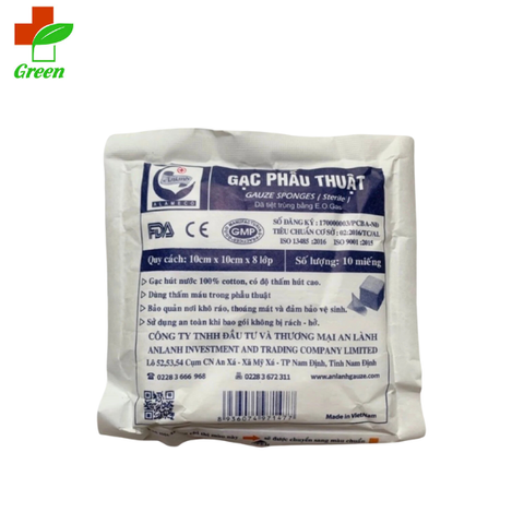  Gạc phẫu thuật an lành 10x10x8 (10 miếng) 