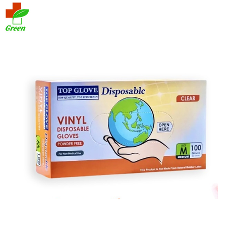  Găng tay y tế không bột Vinyl Top Glove (Hộp 100 chiếc) 