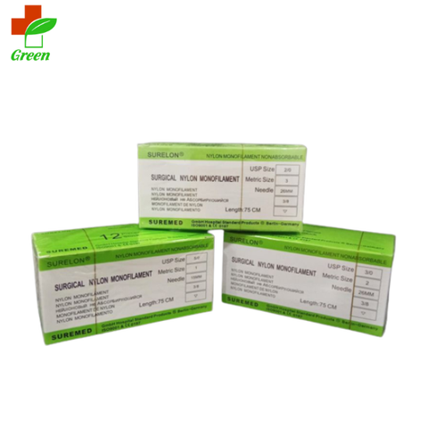  Chỉ phẫu thuật Nylon surelon 1,2,3,4,5,6.7 (Hộp 12 sợi) 